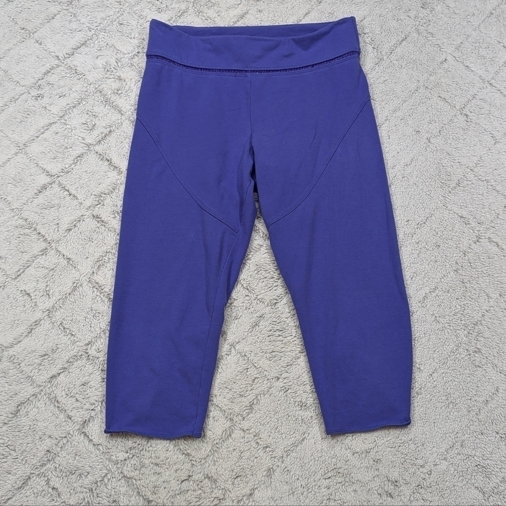 Free People Leggings Women's M Blue Scorpio Capri Ruched Studio Performance Crop